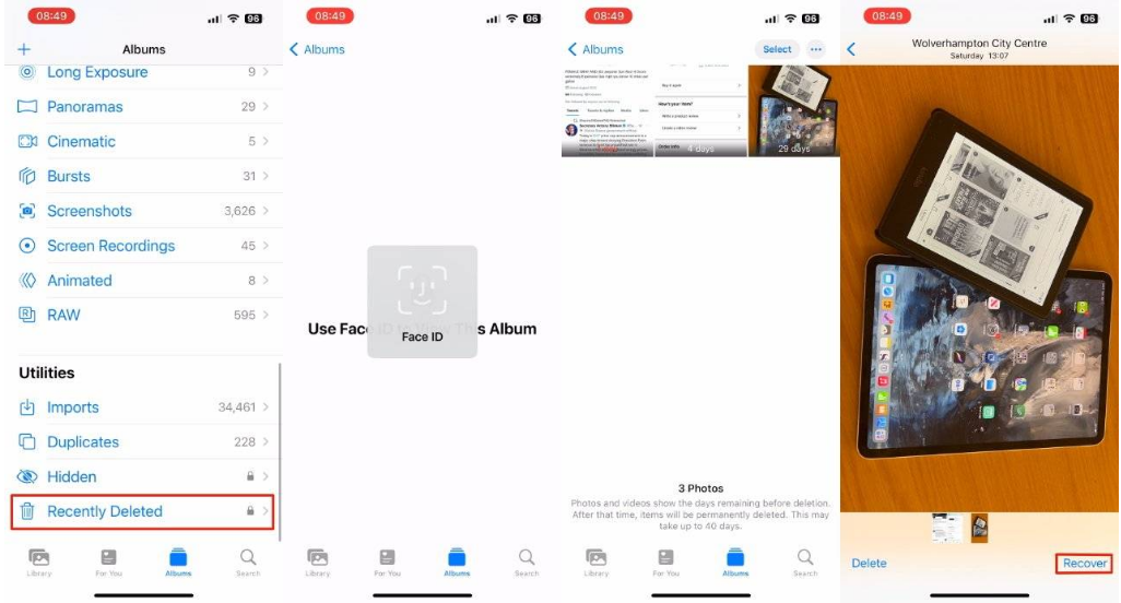 渭南苹果14维修分享 iPhone14 上恢复已删除的照片 
