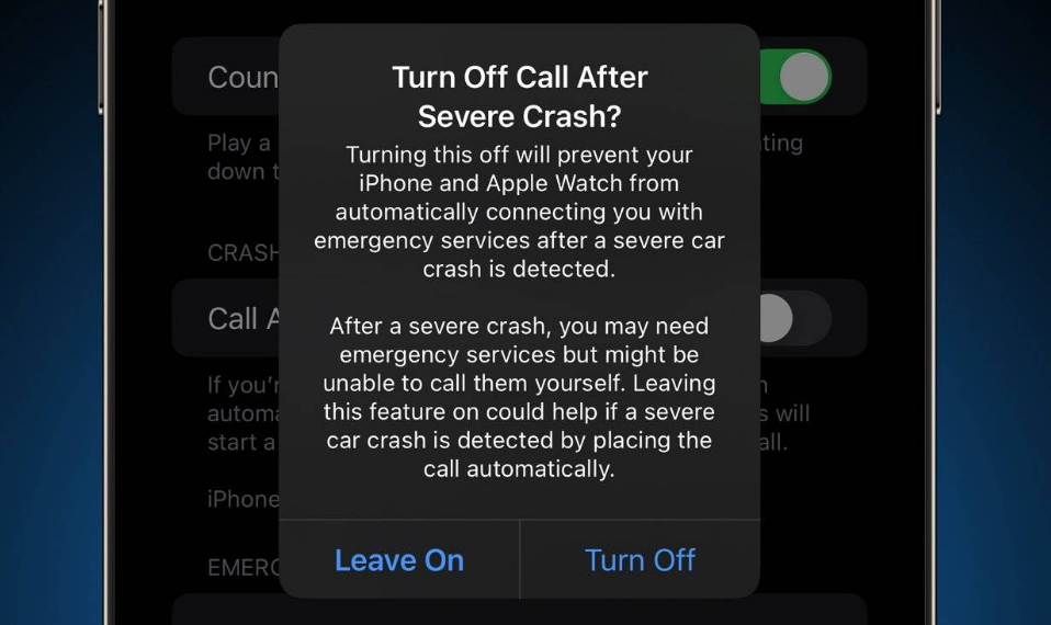 渭南苹果14维修分享 iPhone 14 和 Apple Watch 上关闭崩溃检测 